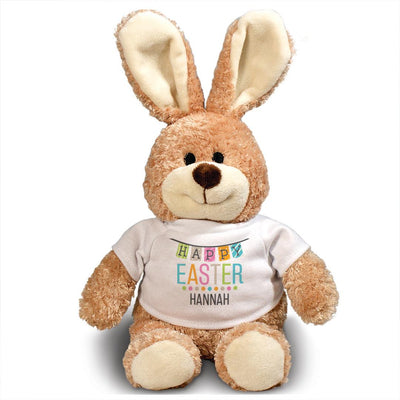 Personalized Name Happy Easter Banner Brown Bunny