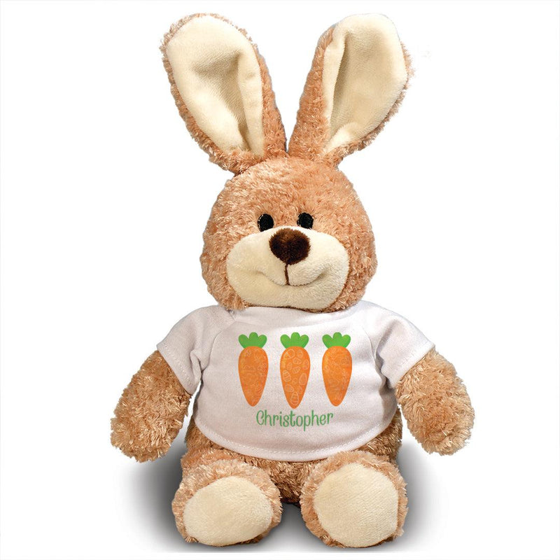 Personalized Name Patterned Carrots with Name Brown Bunny - - Gifts For You Now