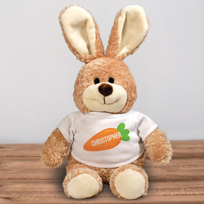 Personalized Name Angled Carrot with Name Brown Bunny - - Gifts For You Now