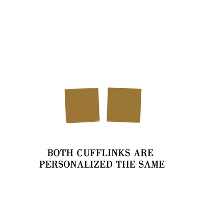 Personalized Square Cufflinks - Gold - Completeful