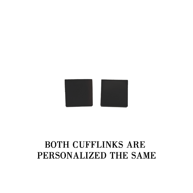 Personalized Square Cufflinks - Black - Completeful