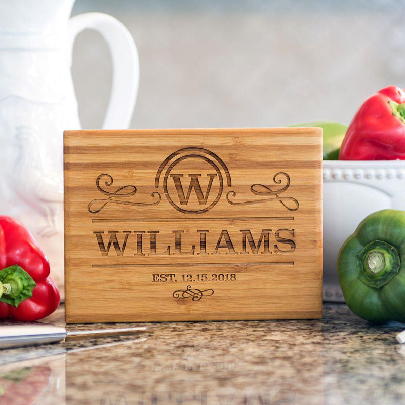 Personalized 6x8 Bamboo Cutting Boards Single Tone