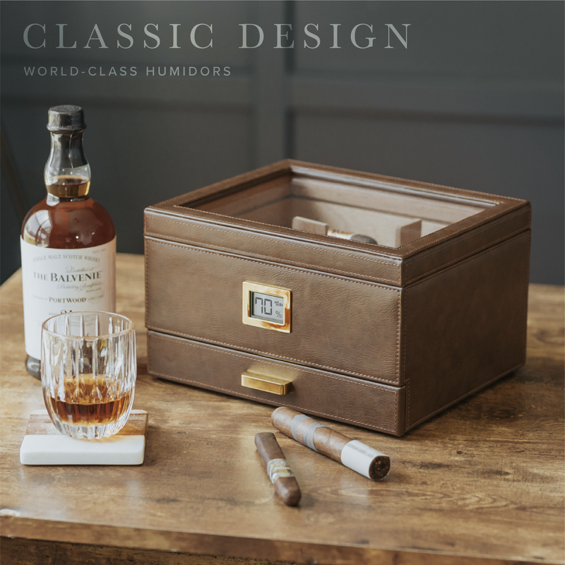 Belmont Glass Top Humidor - - Case Elegance