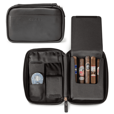 Flint Travel Leather Cigar Case - - Case Elegance