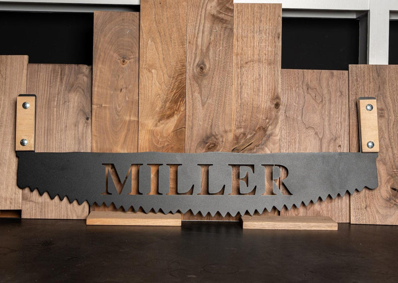 Custom Metal Saws - Black / 40" / One Line of Text - Completeful