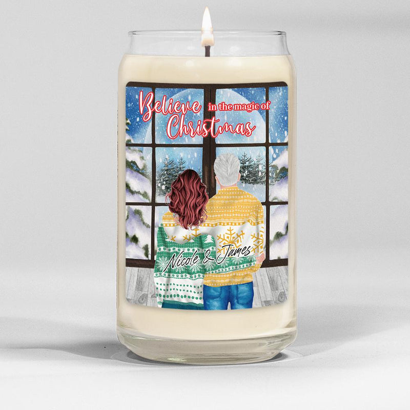 Personalized Candles - Christmas Couple Scenery -  - Lazerworx