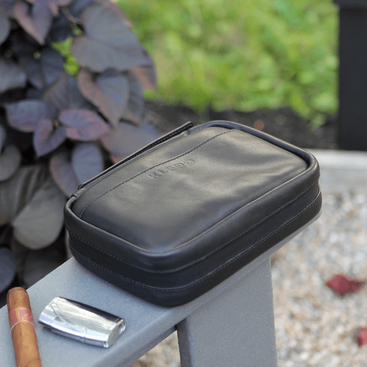 Flint Travel Leather Cigar Case - - Case Elegance