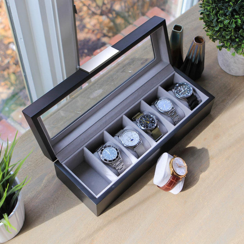 Modern Clip Watch Box - 6 Slot - - Case Elegance