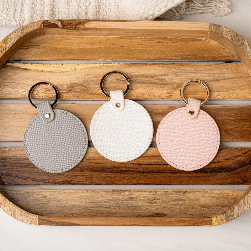 Personalized Circle Leather Tag -  - Completeful