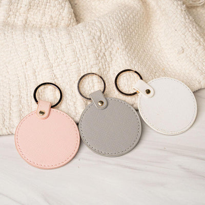 Personalized Circle Leather Tag -  - Completeful