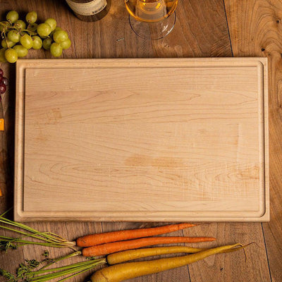 Personalized 11x17 Red Oak Cutting Board with Grooves - Red Oak - Completeful