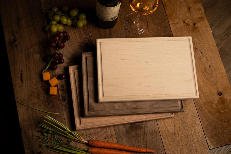 Personalized 11x17 Red Oak Cutting Board with Grooves -  - Completeful