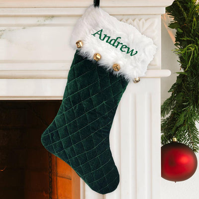 Personalized Any Name Green Quilted Stocking -  - Gifts For You Now