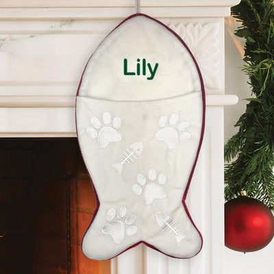 Personalized Fish Shaped Cat Stocking -  - Gifts For You Now