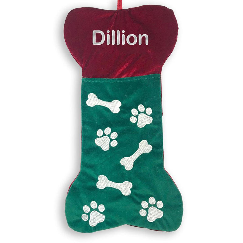 Personalized Bone Holiday Dog Stocking -  - Gifts For You Now