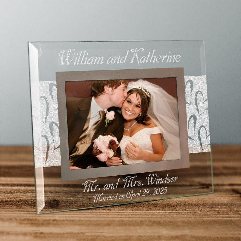 Personalized Mr. and Mrs. 4x6 Glass Frame - - Gifts For You Now