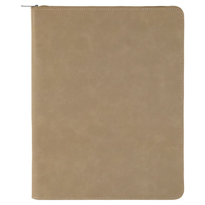 Personalized Portfolio with Zipper - Light Brown - Completeful