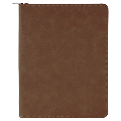 Personalized Portfolio with Zipper - Dark Brown - Completeful