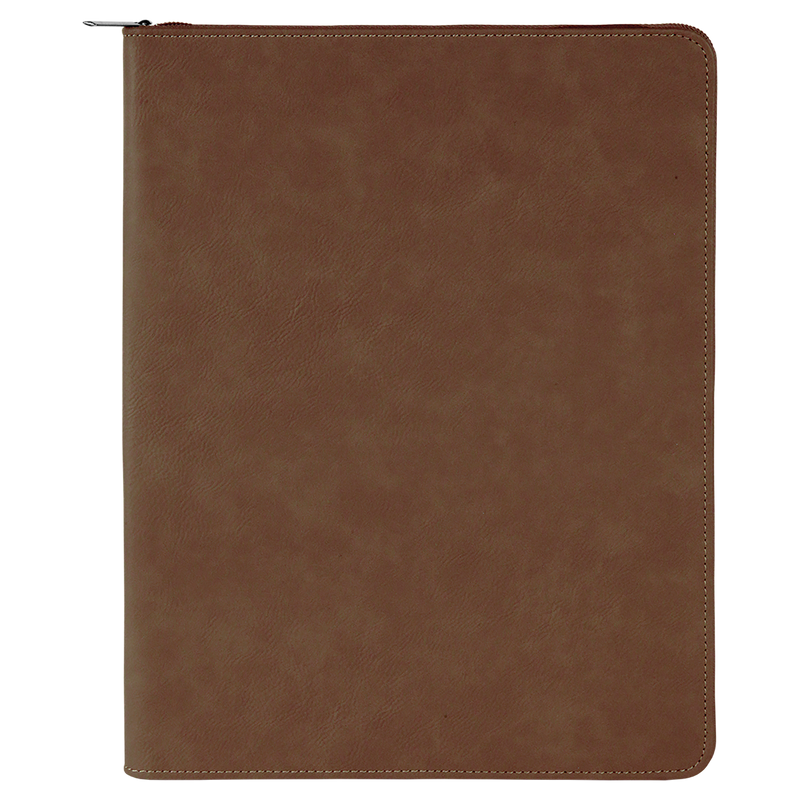 Personalized Portfolio with Zipper - Dark Brown - Completeful