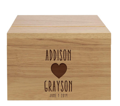 Personalized Wedding Keepsake Woodbox - - Lazerworx