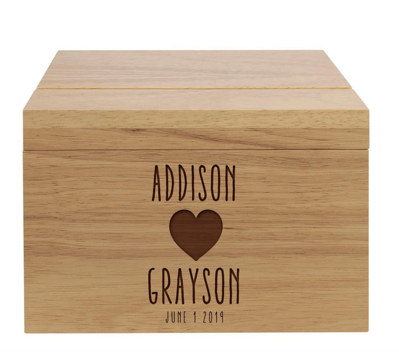 Personalized Wedding Keepsake Woodbox - - Lazerworx