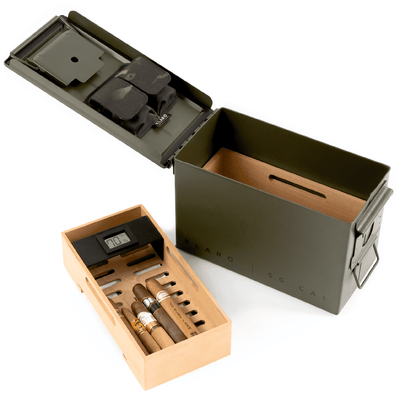 The Smoke Can - Green 50 Cal Humidor - - Case Elegance