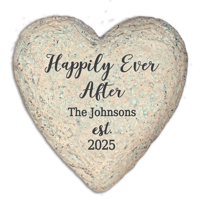 Personalized Happily Ever After Large Heart Shaped Garden Stone - - Gifts For You Now