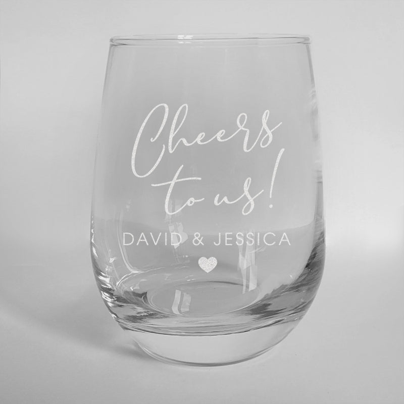 Personalized Cheers to Us Stemless Wine Glass 17oz - - Gifts For You Now