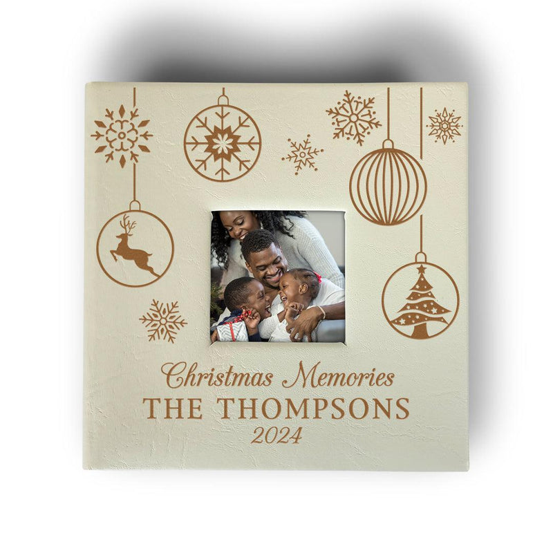 Personalized Christmas Memories Cream Leatherette Photo Album -  - Gifts For You Now