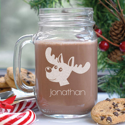 Personalized Reindeer Mason Jar -  - Gifts For You Now