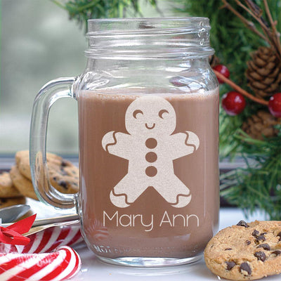 Personalized Gingerbread Man Mason Jar -  - Gifts For You Now