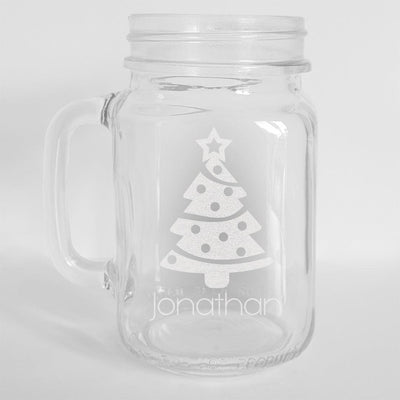 Personalized Christmas Tree Mason Jar -  - Gifts For You Now