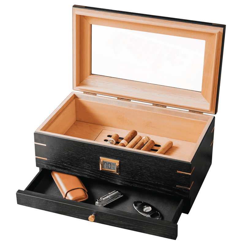 Royal Glass Top Humidor - - Case Elegance