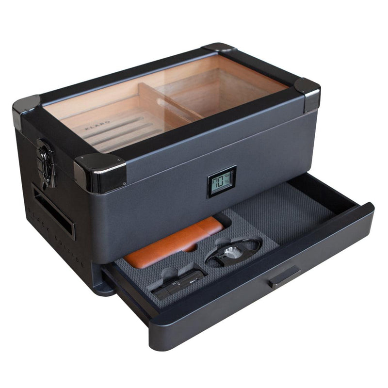 Black Edition Military Humidor - - Case Elegance