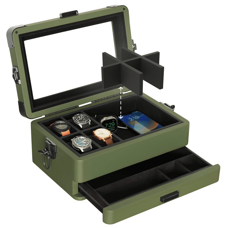 Military Modular Watch Box - 10 Slot - - Case Elegance