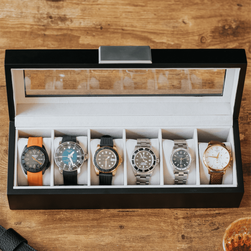 Modern Clip Watch Box - 6 Slot - - Case Elegance