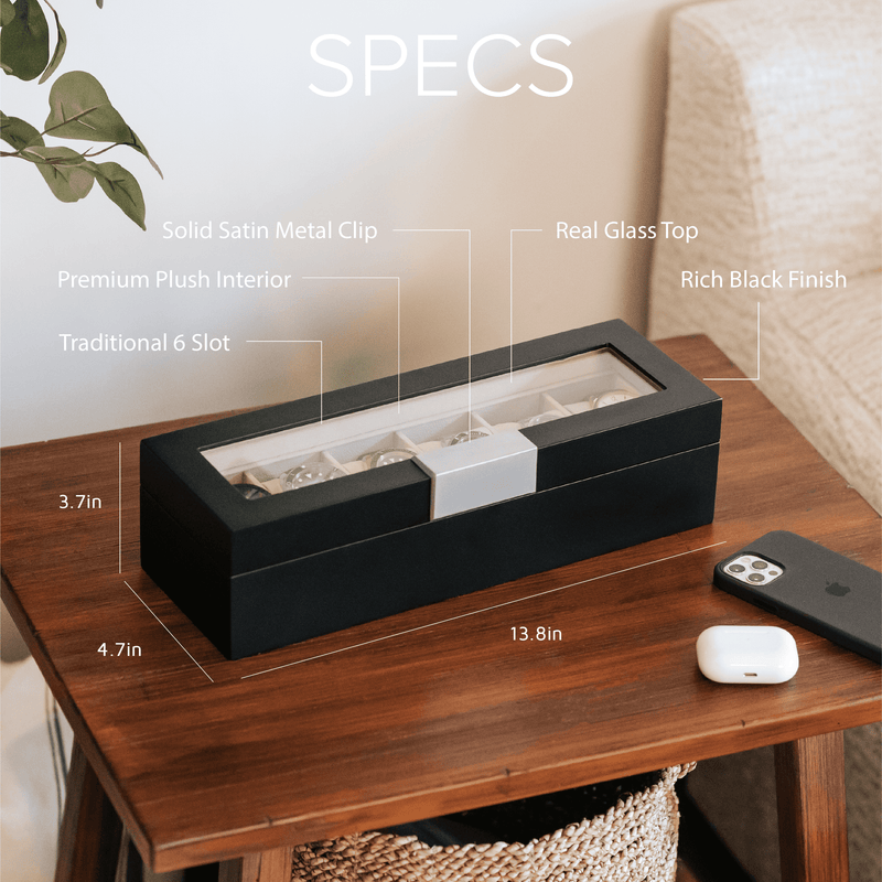 Modern Clip Watch Box - 6 Slot - - Case Elegance