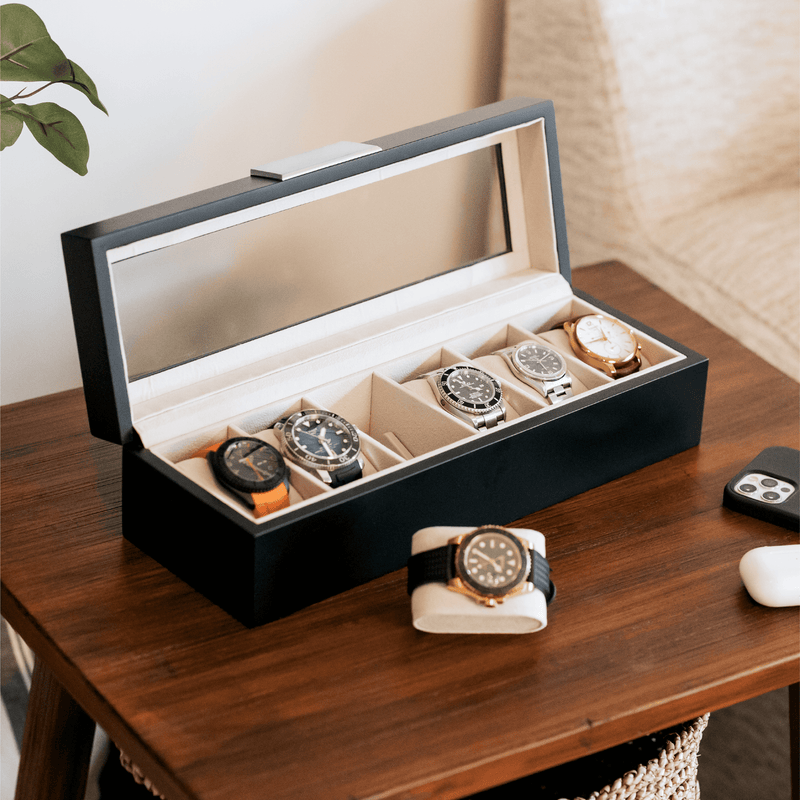 Modern Clip Watch Box - 6 Slot - - Case Elegance