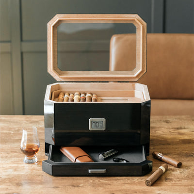 Octodor Glass Top Humidor - - Case Elegance