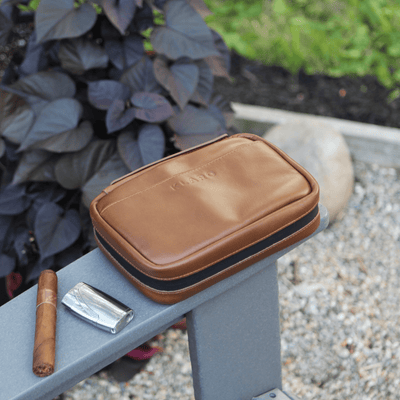 Flint Travel Leather Cigar Case - - Case Elegance