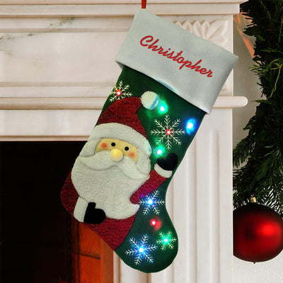 Personalized Red Thread Santa Stocking -  - Gifts For You Now