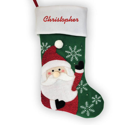 Personalized Red Thread Santa Stocking -  - Gifts For You Now