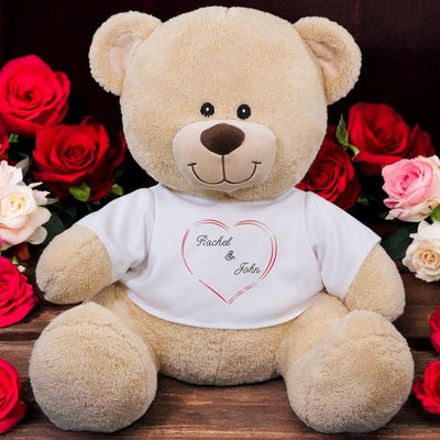 Personalized Names Heart Couple Teddy Bear - 11" - Gifts For You Now