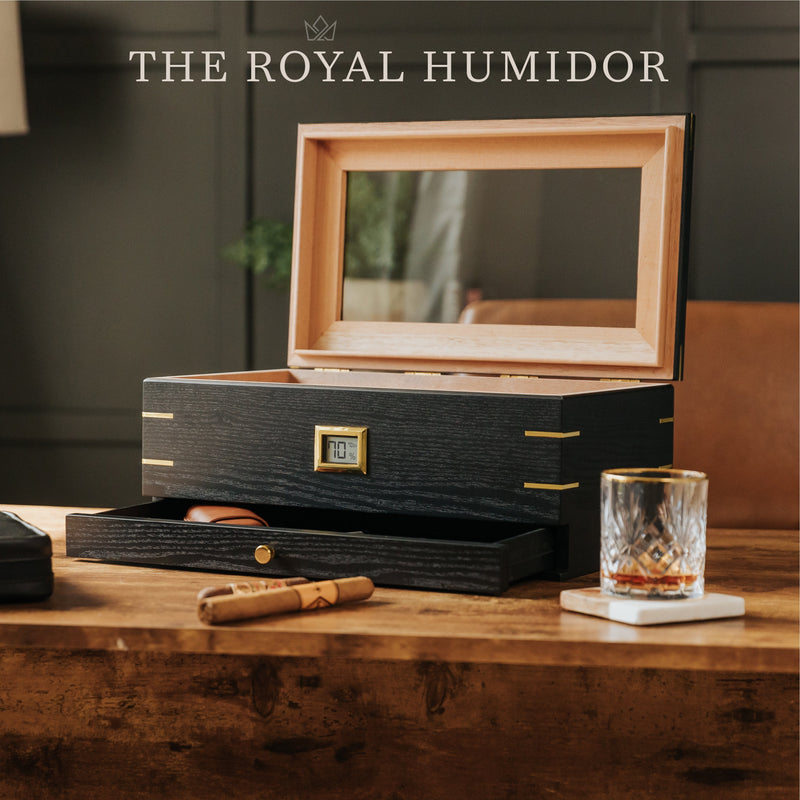 Royal Glass Top Humidor - - Case Elegance