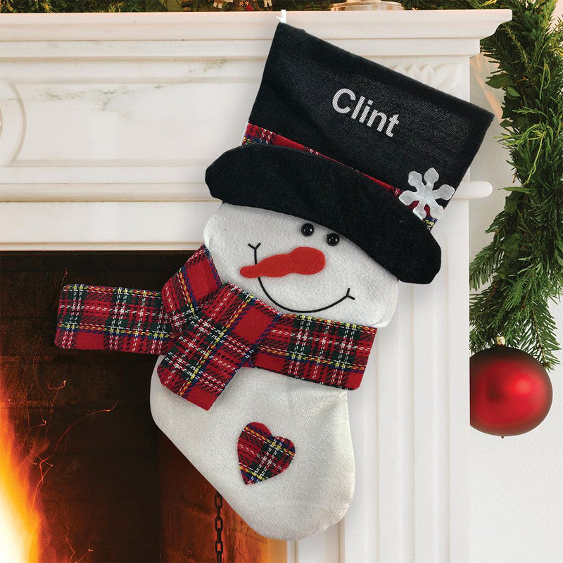 Personalized Plaid Scarf Christmas Stocking -  - Gifts For You Now