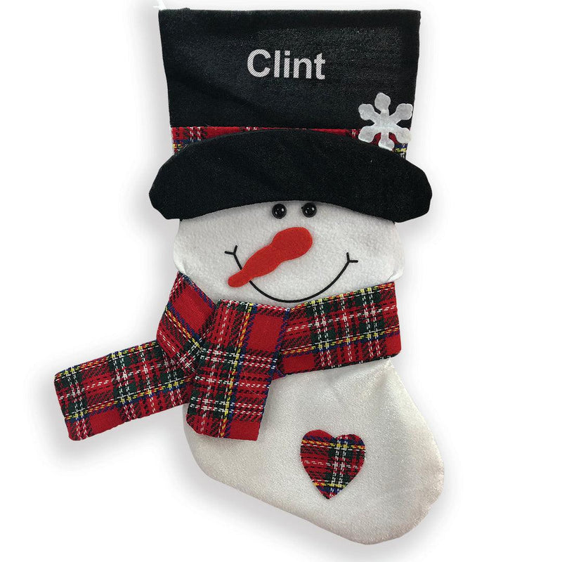 Personalized Plaid Scarf Christmas Stocking -  - Gifts For You Now