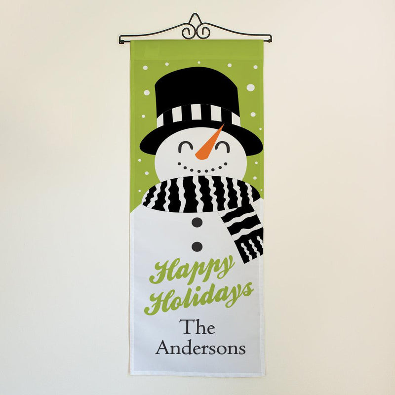 Personalized Happy Holidays Snowman Wall Hanging -  - Gifts For You Now