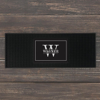 Personalized Family Name & Initial Bar Mat -