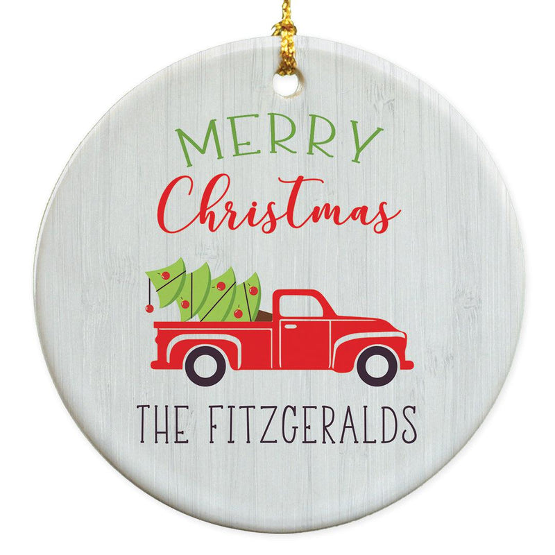 Personalized Red Truck Christmas Ornaments -  - Gifts For You Now