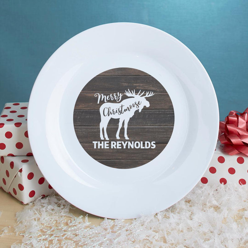 Personalized Merry Christmoose Plate -  - Gifts For You Now